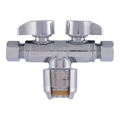 Push-To-Connect Brass Shut Off Valve, 1/2 x 3/8 In.