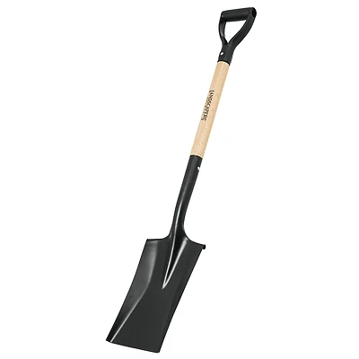 34449 Garden Spade Shovel, Steel Blade, Wood D-handle, 28 In Length