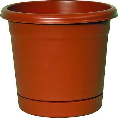 Southern Patio RN1608TC Riverland Planter with Saucer, Terra Cotta Resin, 16 In.