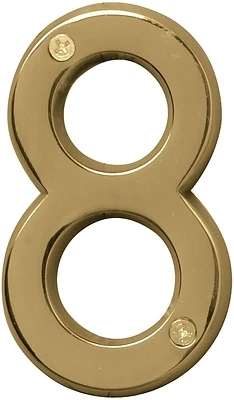 Hy-Ko BR-42PB/8 Polished Brass House Number 8, 4 In