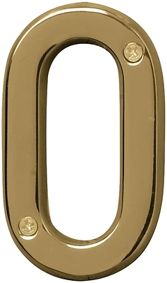 Hy-Ko Prestige BR-42PB/0 Brass House Number 0, 4 In.