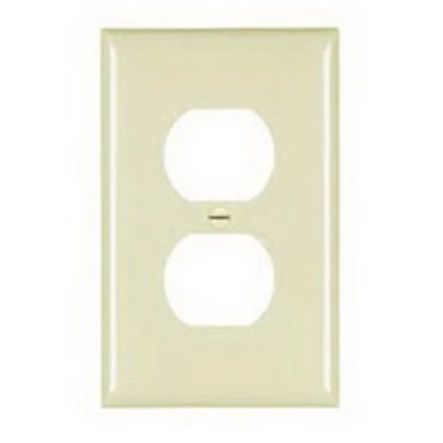 Tpj8-i Jumbo Single Gang Duplex Receptacle Wall Plate, Nylon, Ivory