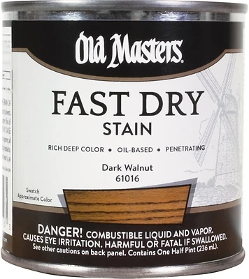 61016 Fast Dry Dark Walnut Wood Stain - 0.5 Pint