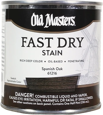Old Masters 61216 Fast Dry Wood Stain, Oil-Based, Spanish Oak, 0.5 Pt.