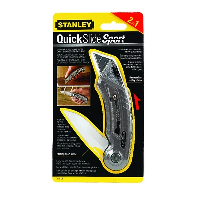 Stanley 10-813 Sliding Utility Knife, 2-7/16 In. Blade, Gray