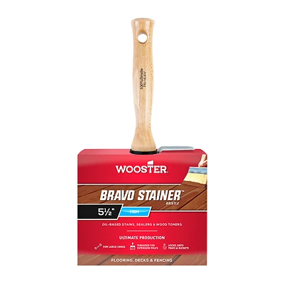 Wooster Bravo Stainer 5-1/2 In. Flat Stain Brush With Threaded Handle