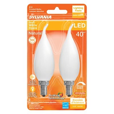 40w B10 E12 Led Bulb Soft White 2 Pk With Truwave Technology