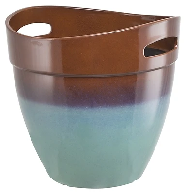 Pt-s040 Teal Resin Planter, 14.8 In Diameter, 14.5 In Height