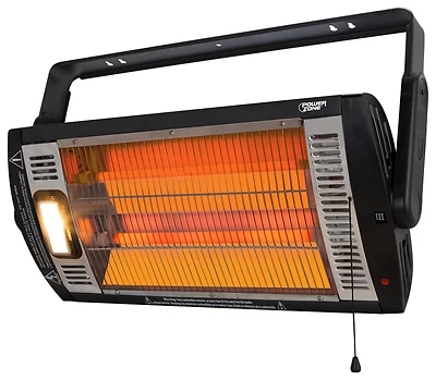 750-1500w Wall Mount Electric Heater With Adjustable Halogen Light
