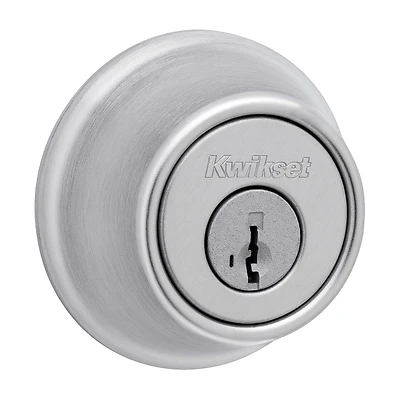 Kwikset Mobile Home Deadbolt, Satin Chrome, 2-3/8" Backset