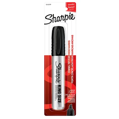 King Size Black Chisel Tip Permanent Marker 1 Pk, Model 15101, Durable Ink