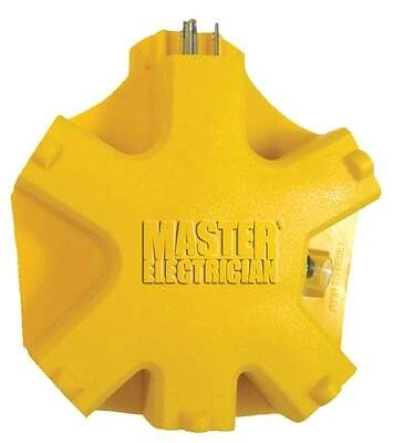 Me5outlet 5 Outlet Outdoor Rated Adapter With Circuit Breaker - Yellow