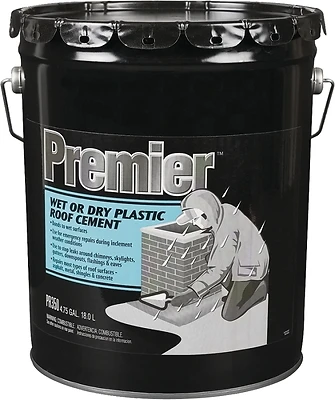 Premier 350 5 Gallon Wet Or Dry Plastic Roof Cement For All Roof Types