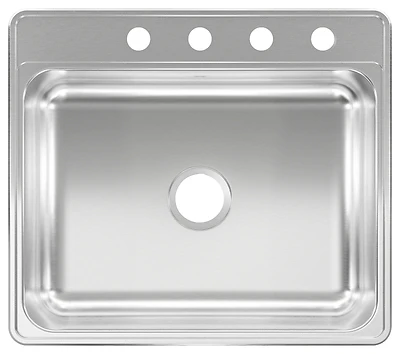 Kindred FSS604NB Stainless Steel Top Mount Kitchen Sink, 25 In. W x 22 In. D