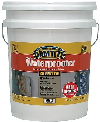 01351 Supertite Powder Masonry Waterproofer, White, 35 Pounds