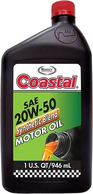 Coastal 10701 Premium Motor Oil, 20W-50, 1 Qt