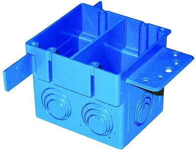 Thomas & Betts 38 Cubic Inch Rectangle Thermoplastic 2 Gang Electrical Box Blue