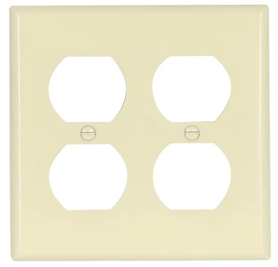 2150la-box 2 Gang Duplex Receptacle Wallplate, Light Almond, Pack Of 10