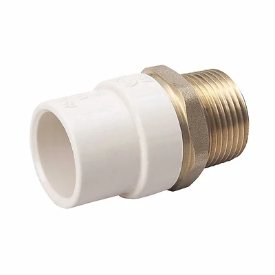 B&K 164-304NL CPVC x Male Transition Adapter, 3/4 In., Brass and CPVC