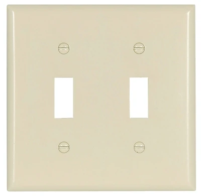 Eaton 2139LA-BOX 2-Gang Switch Wallplate, Light Almond, 4-1/2 x 4.563 In.