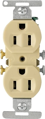 5270v-bu Duplex Receptacle, Ivory, 15 Amp, 125 Volt, 2-pole/3-wire