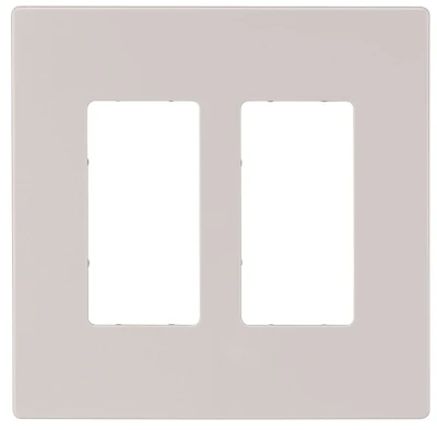 Eaton Cooper Wiring Pjs262w Mid-size Screwless Wallplate, 2-gang, White Polycarbonate