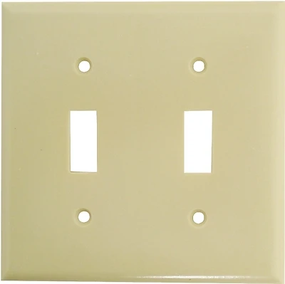 Eaton Arrow Hart 2139V-BOX Wall Plate, 2-Gang Toggle, Ivory