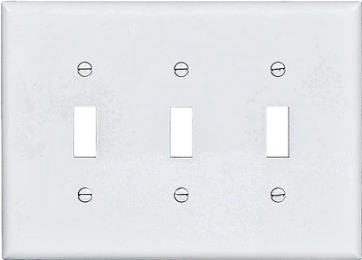 Pj3w 3-gang Mid-size Toggle Wall Plate, Unbreakable Polycarbonate, Pack Of 15