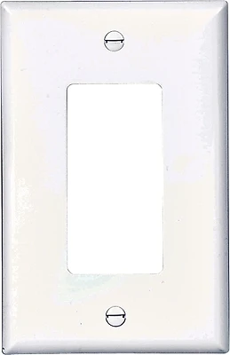 Eaton PJ26W Decorator Wall Plate, 1-Gang, White, 3-1/8 x 4-7/8 in