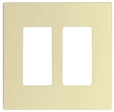 Eaton Cooper Wiring PJS262LA Screwless 2-Gang Wall Plate, Light Almond