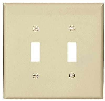 Pj2la 2-gang Light Almond Toggle Wallplate, Polycarbonate, 20 Pk