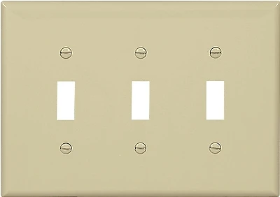 Pj3v 3 Gang Mid-size Toggle Wall Plate, Unbreakable Polycarbonate, Pack Of 15