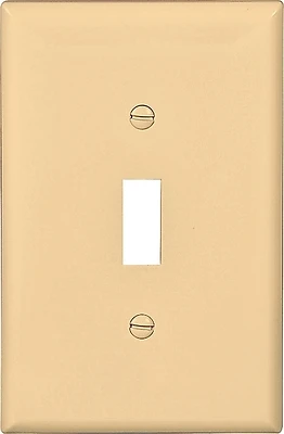 Eaton PJ1V 1-Gang Toggle Wall Plate, Polycarbonate, Ivory