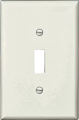 Eaton PJ1W 1-Gang Toggle Wall Plate, White, 4.875 x 3.125 In