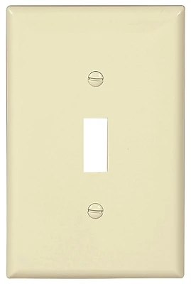 Eaton PJ1LA 1-Gang Toggle Wallplate, Polycarbonate, Light Almond