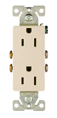 Cooper 1698349 Decorator Receptacle 2p 3w 15a La, 10 Pk, 125v