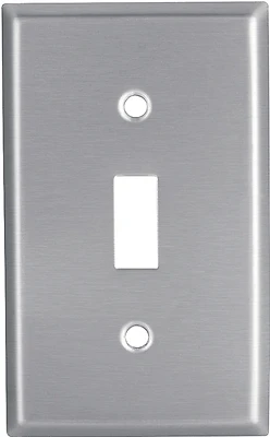 Eaton 93071-BOX Stainless Steel Wall Plate, 1-Gang, 4.5 x 2.75 In