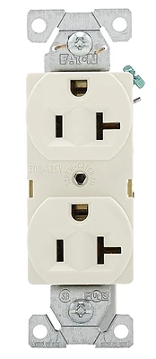 Br20la 20a Commercial Grade Duplex Receptacle, Nema 5-20r, Light Almond