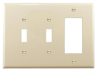 3-gang Light Almond Wall Plate For Toggle And Decorator Switches