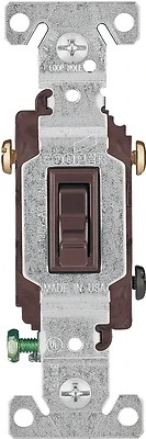 Cooper 1303-7b Brown 15-amp 120-volt 3-way Toggle Switch, Pack Of 10