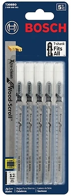 5-pack 4-1/2 In. T-shank Carbon Jigsaw Blades, Model T308bo