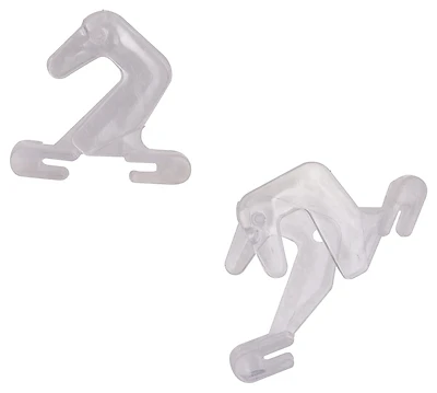 ProSource Ceiling Track Hook, Clear PVC, Wall Mount, 1.5 In