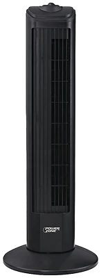 PowerZone TF-28B Oscillating Tower Fan, 28 In, 3 Speed, Black