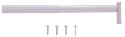 Adjustable Closet Rod, 30-48 Inches, Steel, White Finish