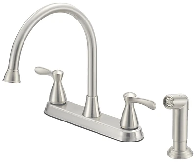 Boston Harbor F8210001NP Kitchen Faucet, 2-Handle, Stainless Steel, 8 In.