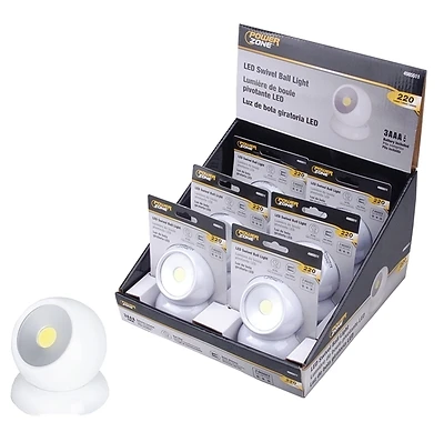 220l Led Swivel Ball Light - 3 Mode Battery Lamp For Versatile Lighting
