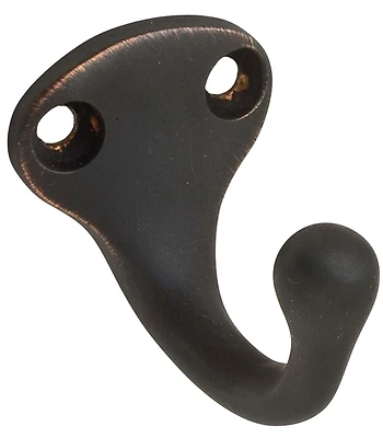 Small Aged Bronze Aluminum Garment Hook 1-1/4 In. L 35 Lb 1 Pk Model 581a-716