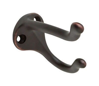 Medium Aged Bronze Aluminum 1-1/4 In. L Coat/hat Hook 35 Lb 1 Pk