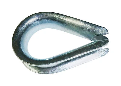 Electrogalvanized Steel Wire Rope Thimble 2-1/2 In. Length For 3/8 In. Rope