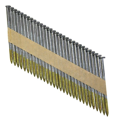 3 In. X 0.120 In. Ring Shank Paper Tape Framing Nails, Hot Dipped Galvanized, 2000 Pk